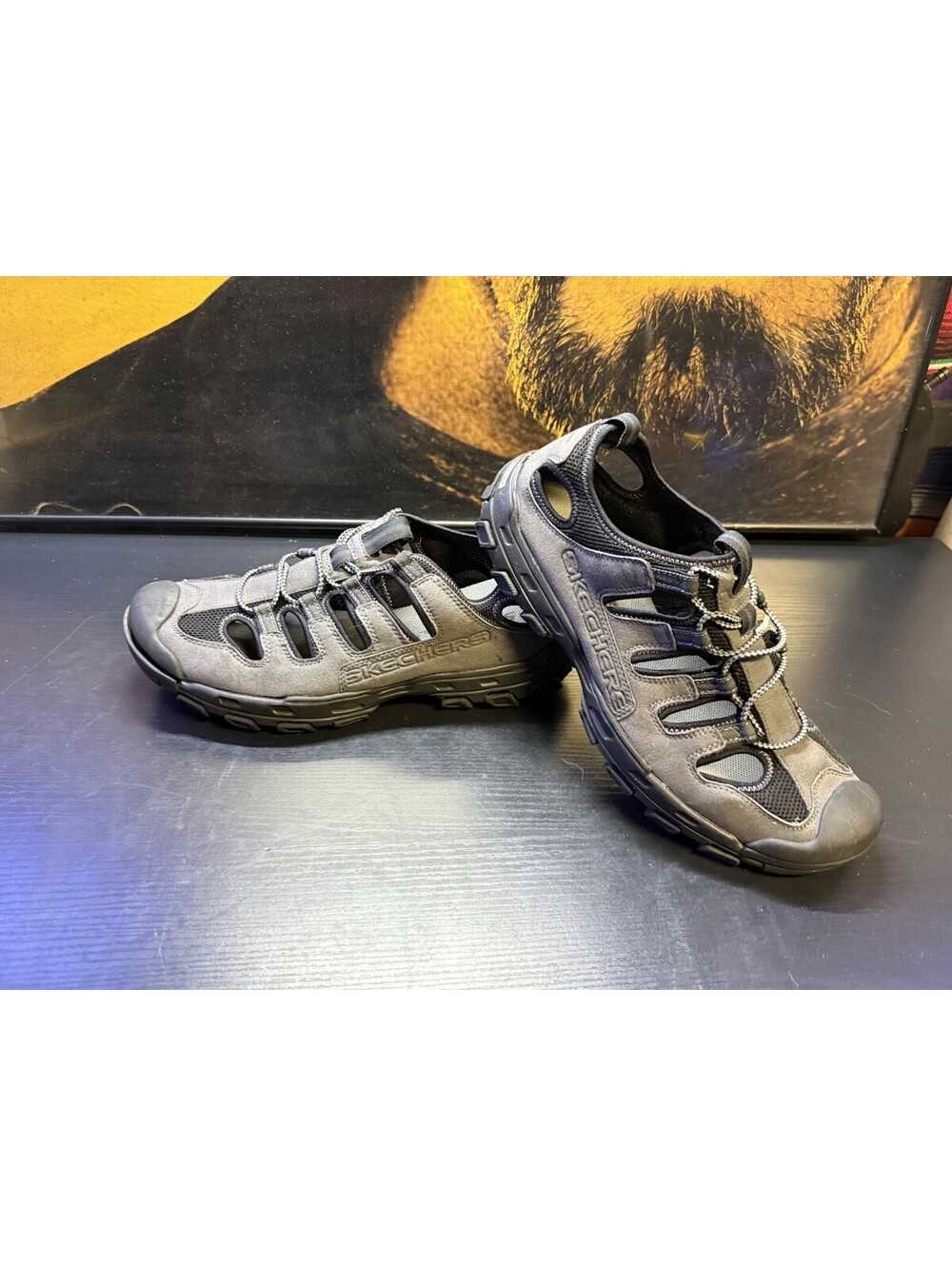 Skechers Outdoor 55380 Men’s Size 12 Black Gray Closed Toe Hiking Water Sandals